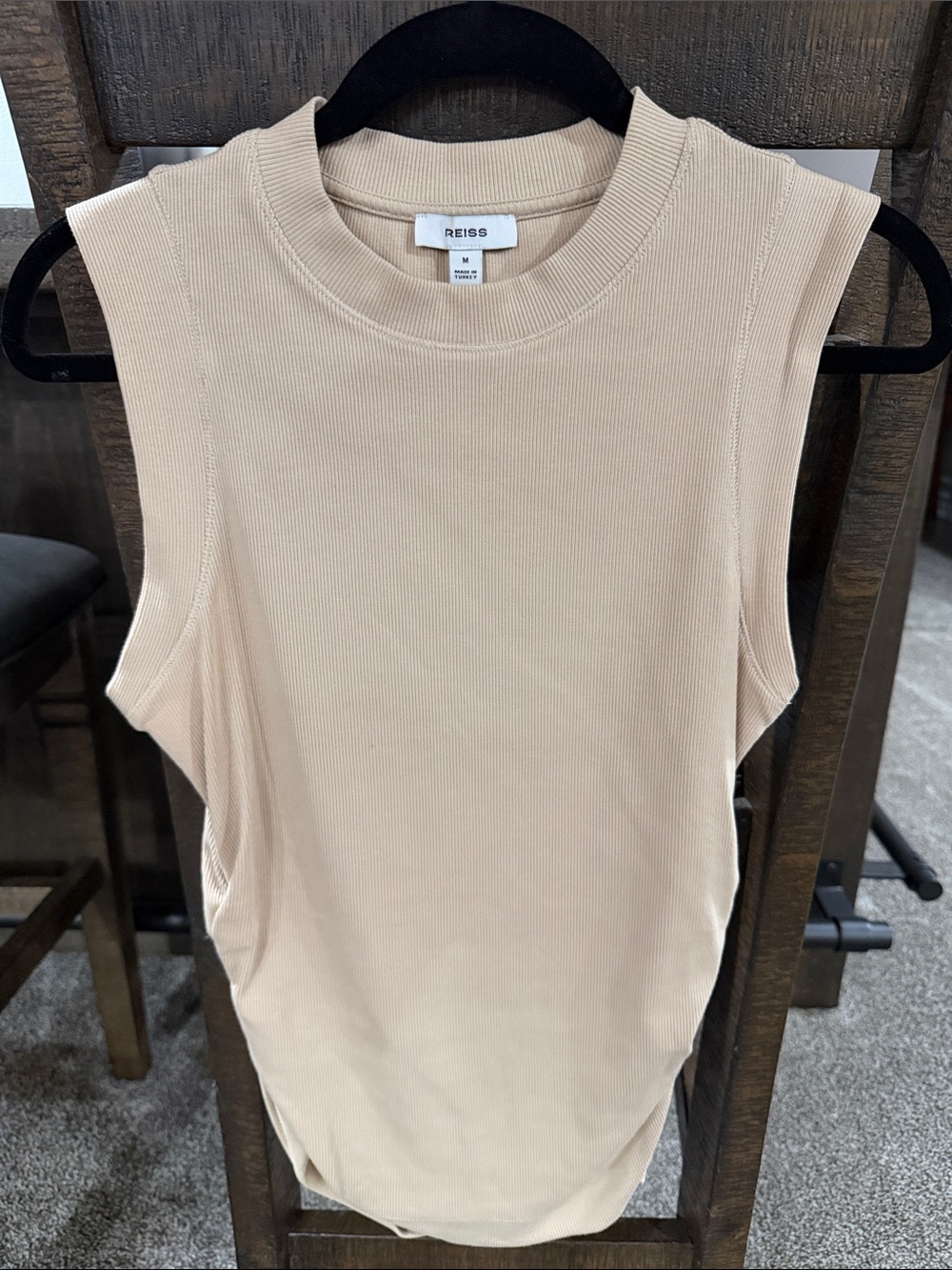 Reiss Neutral Ribbed Crewneck Sleeveless Tank